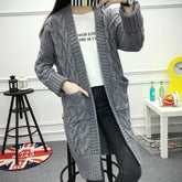 Aiertu black leggings outfit fall Twist Sweater Cardigan Coat Women's Thick Needle Korean Style Loose Mid-Length Sweater Coat aiertu