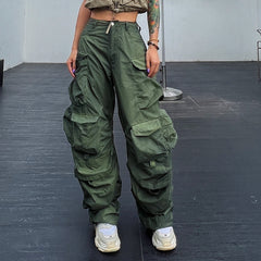 Aiertu outfits Spring Three-Dimensional Pocket Hot Girl Style Distressed Jeans Wide Leg Trousers aiertu