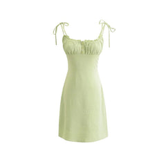 Aiertu cute outfits fall French Style Sexy Girl V-neck Lace Suspender Skirt Solid Color Dress Niche Sexy Slim A- line Skirt aiertu