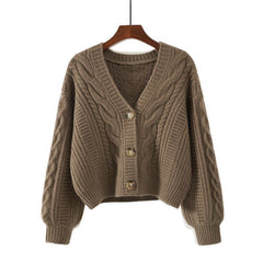 Aiertu y2k outfits Spring Korean Style Western Style Sweater Women's Retro Top Loose V-neck Short Knitted Cardigan Coat Fashion aiertu