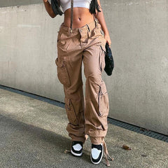 Aiertu outfits Autumn and Winter Women's Clothing American Street Hip Hop Style Denim Overalls Casual Pants Fashion aiertu