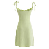 Aiertu cute outfits fall French Style Sexy Girl V-neck Lace Suspender Skirt Solid Color Dress Niche Sexy Slim A- line Skirt aiertu
