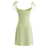 Aiertu cute outfits fall French Style Sexy Girl V-neck Lace Suspender Skirt Solid Color Dress Niche Sexy Slim A- line Skirt aiertu