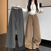 Aiertu fashion outfits American Straight Casual Pants Autumn High Waist Retro Loose Wide Leg Pants Draping Mop Pants Trousers aiertu