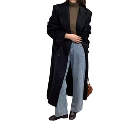 Aiertu leapord halloween outfit Korean Style Shoulder Tight Waist Hand Sewing Double-Sided Wool Coat Long aiertu