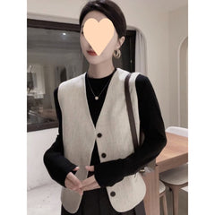 Aiertu dress to impress outfits Spring and Summer High-Grade Temperament Sleeveless Collar Fashion Vest Women's Loose Waistcoat aiertu