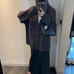 Aiertu grunge outfits Chocolate Maillard Lazy Hanging Fashion Trendy Sweater Coat Women's Thickened Loose Knitted Cardigan Autumn and Winter aiertu