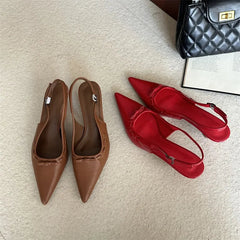 AIERTU - Patent Leather Sexy Pointed Toe Women Pumps New 2026 Elegant Slingback High Heels Dress Fashion Bowknot Sandals Tacones Mujer Aiertu