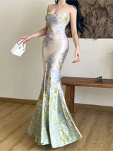 Aiertu Fashion New Women Summer Bodycon Slim Long Dress Sleeveless Casual Floral Vintage Fishtail Vestidos Female Party Clothes Robe Aiertu