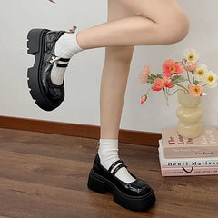Aiertu Back to school Ladies platform shoes with wedges and Mary Jane fashion shoes Aiertu