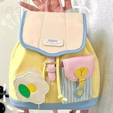 AIERTU - Mini Portable Backpack Student Commuter Cute Large Capacity Travel Shoulder Bag School College For Girls Light Yellow Aiertu
