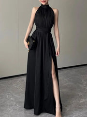Aiertu Vintage Women Casual A-Line Slim Summer Dress Sleeveless Solid Elegant One Pieces Sexy White Black Vestidos Female Clothings Aiertu