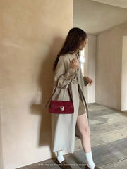 Aiertu Vintage Elegant Red Shoulder Bag For Women High Street Luxury Designer Handbag Female Retro Purse Underarm Bag Y2k Aiertu
