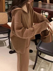 Aiertu WINTER OUTFITS Women Knitted Sweater 2 Piece Suits Autumn Fashion Blouses Tops and Skirt Set Casual Elegant Female Hoodies Korean Outfits New Aiertu