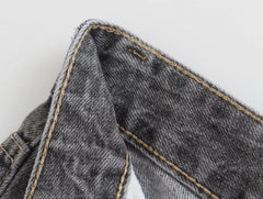Aiertu Summer Pure Cotton Girls High Street Shorts Women Frayed Distressed Denim Mom Fashion Casual Bermuda Aiertu