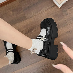 Aiertu Back to school Ladies platform shoes with wedges and Mary Jane fashion shoes Aiertu