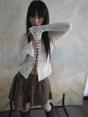 Aiertu Lace Up Turn-down Collar Blouse Women Long Sleeve Korean Fashion Autumn Shirt Slim Thin Women Blouse Y2k Aiertu