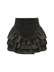 Aiertu Streetwear Vintage Short Denim Skirt Women Harajuku Y2k E-girl High Waist Mini Skirt Gothic Punk Loose Cake Skirts New Design Aiertu