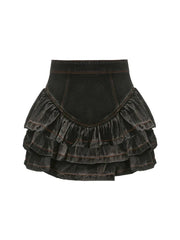 Aiertu Streetwear Vintage Short Denim Skirt Women Harajuku Y2k E-girl High Waist Mini Skirt Gothic Punk Loose Cake Skirts New Design Aiertu