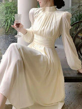 Aiertu Fashion New Women Elegant Casual Long Dress Autumn Vintage A-Line Solid Party Birthday Dresses Female Clothes Robe Vestidos Aiertu