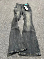 Aiertu Oversized Washed Denim Flare Pants Women Spring Summer High Waist Slim Black Grey Jeans American Style Vintage Long Pants Aiertu