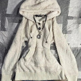 AIERTU - Y2k Clothes Women Sweaters Solid Hooded Autumn Winter Japanese Style Vintage Pullovers Warm Versatile Pulls Femmes Aiertu