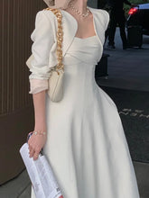 Aiertu Women Summer Elegant Casual Midi White Dress Spaghetti Strap Vintage A-Line Fashion Party Vestidos Femme Prom Robe Clothes New Aiertu