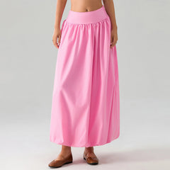 AIERTU - Women Y2K Skirt Casual Loose Fitting Elastic Waist Solid Color Puffball Skirt Retro Casual Bohemian Skirts 00s Retro Streetwear Aiertu