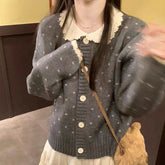 Aiertu Kawaii Sweet Cardigan Sweaters Women Vintage Korean Style Knited Long Sleeve Cutecore Sweaters Casual Autumn Winter Aiertu