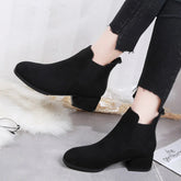 Aiertu 2024 Autumn Winter New Women's Wild Short Boots Round Head Comfortable Suede Boots Women's Simple Sets of Boots Mujer Aiertu