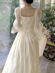 Aiertu Elegant Fashion Casual Midi Party Dresses Women Autumn Vintage A-Line Birthday One Pieces Vestidos Female Chic Robe Mujers New Aiertu