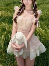 AIERTU - Japanese Sweet Kawaii Dresses Women Chic Y2k Design Cute Pink Mini Dress Harajuku Fashion Princess Birthday Party Lovely Outfits Aiertu