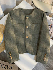Aiertu Spring Autumn Women's Suit New Single Breasted Small Fragrance Green Suit Jacket Lady Blazer All-match Casual Coat Tops Aiertu