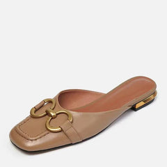 Aiertu French Vintage Women Sandals Summer New Elegant Low Heel Shoes Lazy Casual Muller Shoes Designer Women Shoes Aiertu