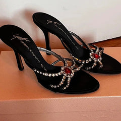 AIERTU - Fashion Designer Women's Shoes Luxury Rhinestone High Heeled Sandals for Woman Elegant Banquet Wedding Shoes Sandalias De Mujer Aiertu