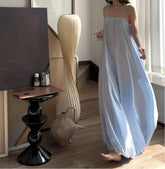 AIERTU - Nightdress Women's Long Dress Women's New Simple Design Sense Oversized Skirt Three-dimensional Pleated Bud Dress Aiertu