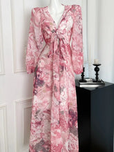 Aiertu Fashion New Women Floral Casual Midi Pink Dress Summer Elegant Chic Bandage A-Line Party Beach Maxi Vestidos Female Robe Clothes Aiertu