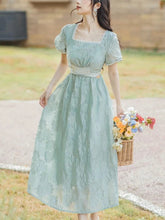 Aiertu Vintage Elegant Sweet Long Dress Women Hollow Out Designer Korean Style Slim Dress Female 2024 Summer Lace-up Casual Party Dress Aiertu