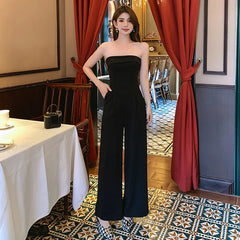 Aiertu Casual Wide Leg Jumpsuit Long Pants Black New Female Evening Party Loose Elegant Sleeveless Jumpsuits Aiertu