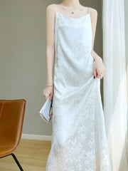 Aiertu Summer Women Fashion Elegant Bodycon Midi Dress Spaghetti Strap Vintage Slim Party Evening Clothes Female Long Robe New Clothes Aiertu