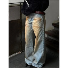 Aiertu Women's Y2K Harajuku High Waist Vintage Loose Jeans Pants American Retro Streetwear Wide Leg Baggy Tie Dye Denim Trouser Aiertu