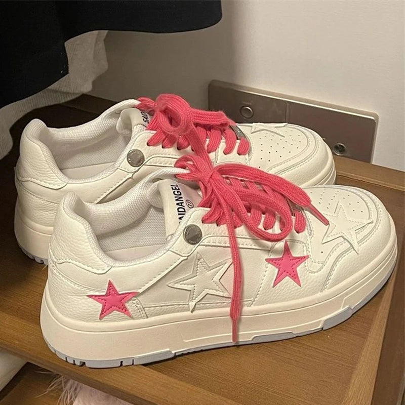 Aiertu Women Casual Sneakers Personalized Stars Skateboard Flat Comfortable Running Sport Shoe Tennis Trainers Walking Sneakers 35-40 Aiertu
