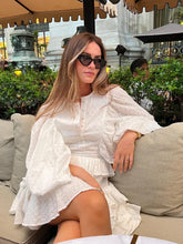 Aiertu Elegant Solid Ruffles Spliced Mini Dress For Women O Neck Long Lantern Sleeve Pleated Vestidos Summer Lady Party Street Dresses Aiertu