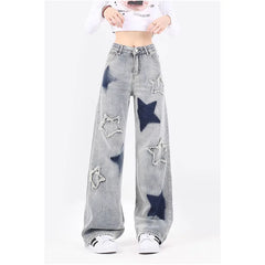 Aiertu Women’s Jeans Y2k Jeans Star Jeans High Waisted Cargo Pants Women Star Pants Cute Jeans for Women Aiertu