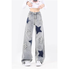 Aiertu Women’s Jeans Y2k Jeans Star Jeans High Waisted Cargo Pants Women Star Pants Cute Jeans for Women Aiertu
