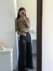 Aiertu Mesh Tops Long Sleeve Korean Fashion T Shirt Women Clothes Y2k Sheer Vintage Streetwear Ladies Tops Autumn Spring Tees Aiertu