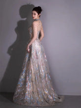 Aiertu Shining Evening Dresses 2024 Halter Floor Length Long Prom Dresses Shining Sequins Beads Aiertu
