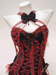 Aiertu Y2k Fashion Bustier Top Gothic Tank Tops Punk Tank Tops Vintage Tops Fairy Grunge Halter Topy2k Clothes Gothic Clothes LaceTops aiertu