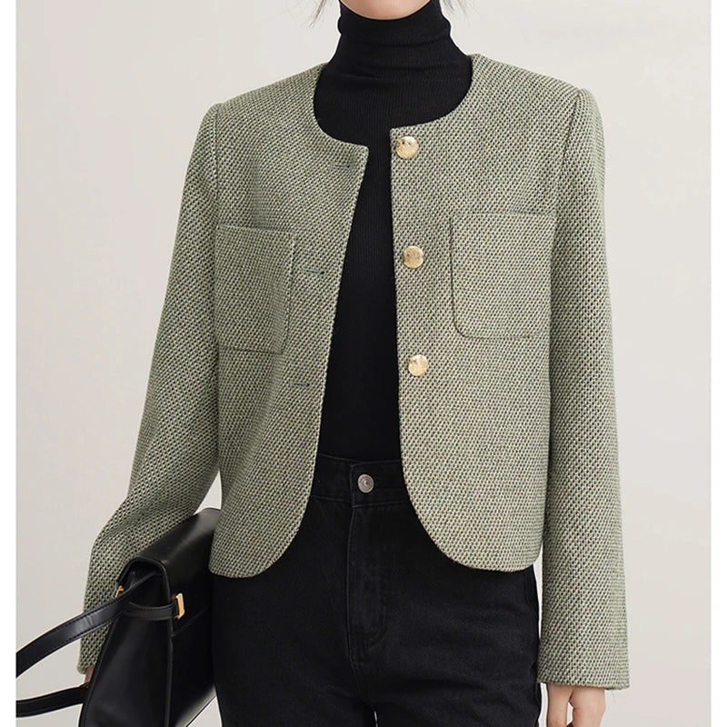 Women Single-breasted Cardigan Coat Long Sleeve Elegant Jackets Streetwear Solid Coats Casual Outerwear Autumn Winter Aiertu