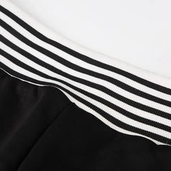 AIERTU - American Simple Stripe Casual Trousers Print Slim Knit All-match Office Lady Pants Straight Personalized Streetwear Hip Hop Pant Aiertu